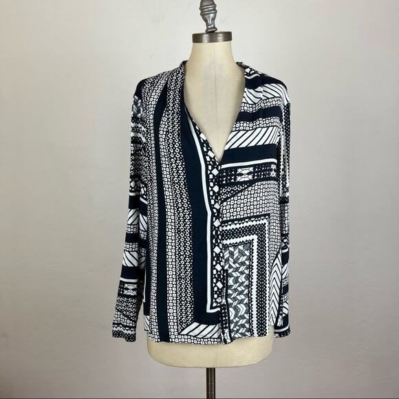 Twist & Tango Patch-work Button Front Blouse Medium - Picture 1 of 11